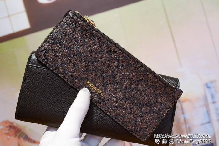 COACH蔻馳 F52689 女士信封錢包 簡單優雅 卡位/零錢位齊全 時尚按扣  Chz1330